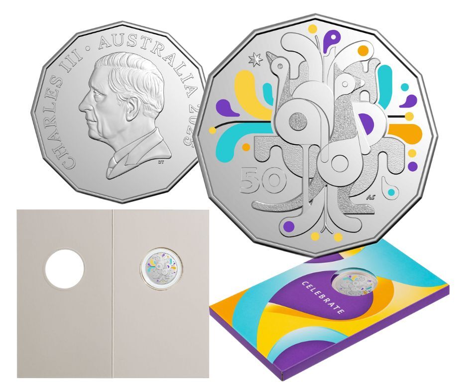 Celebrate Milestones with the 2025 “Celebrations” 50¢ Coloured Uncirculated Coin